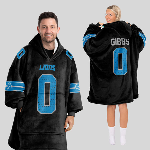 Adult 0 Detroit Football Unisex Blanket Hoodie