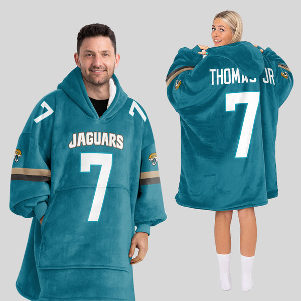 Adult 7 Jacksonville Football Unisex Blanket Hoodie