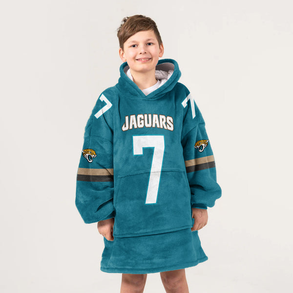 Kid 7 Jacksonville Football Unisex Blanket Hoodie