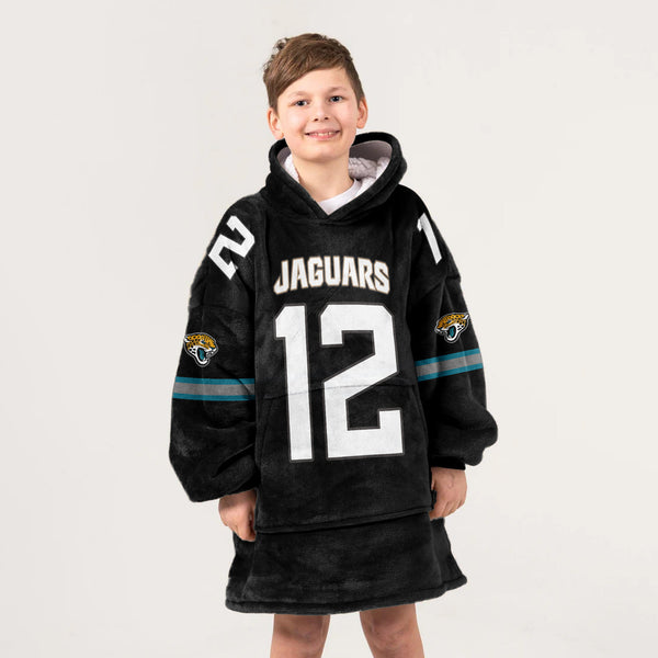 Kid 12 Jacksonville Football Unisex Blanket Hoodie