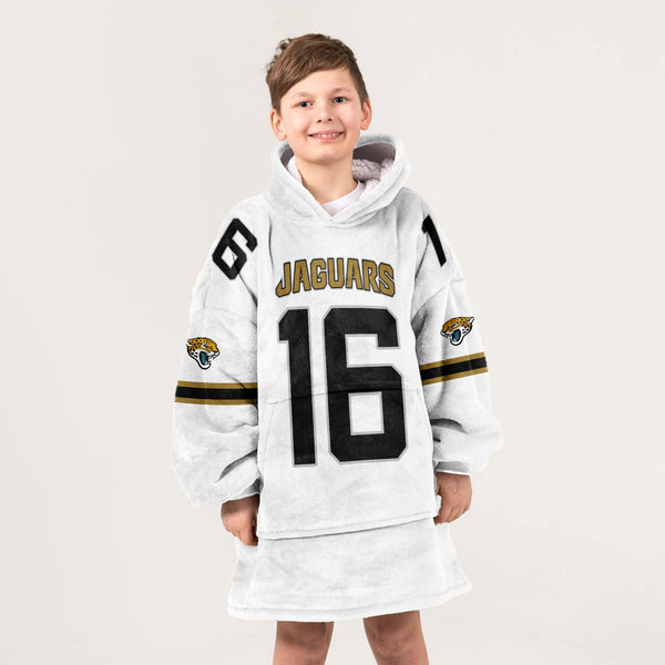 Kid 16 Jacksonville Football Unisex Blanket Hoodie