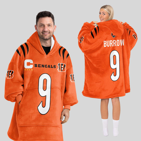 Adult 9 Cincinnati Football Unisex Blanket Hoodie