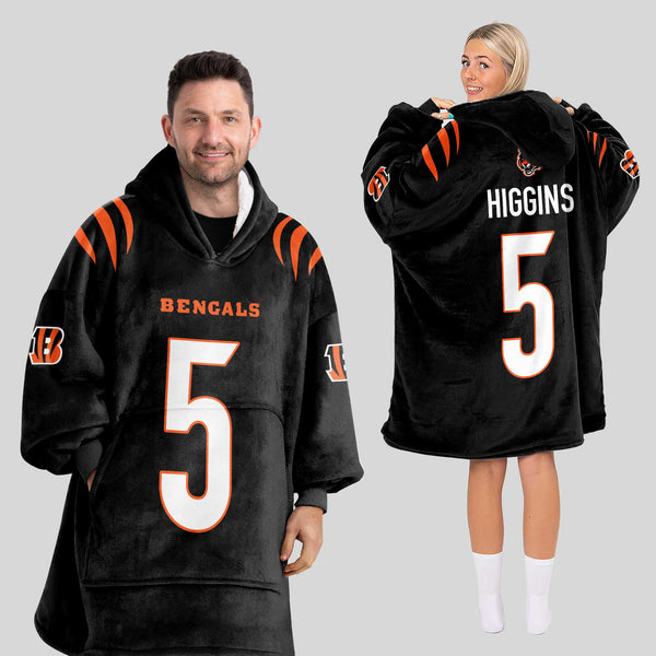 Adult 5 Cincinnati Football Unisex Blanket Hoodie