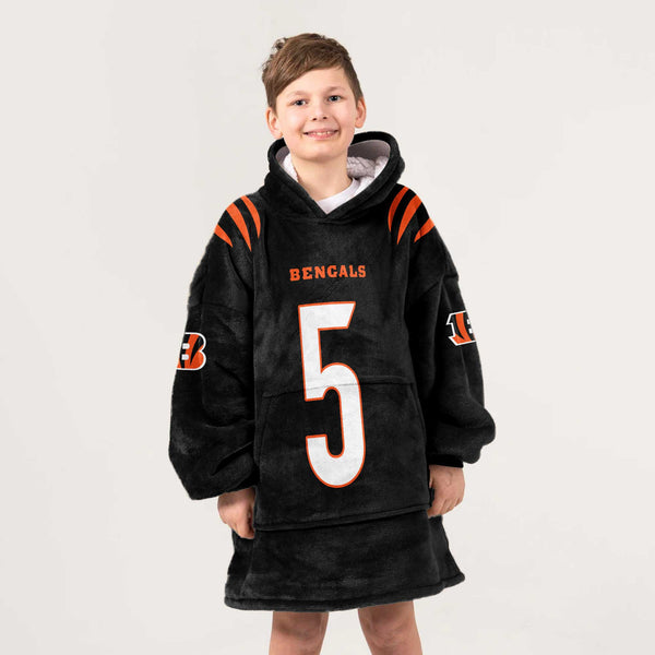 Kid 5 Cincinnati Football Unisex Blanket Hoodie
