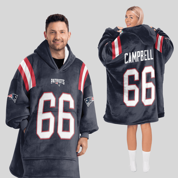 Adult 66 New England Football Unisex Blanket Hoodie