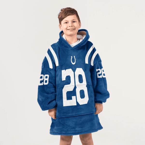 Kid 28 Indianapolis Football Unisex Blanket Hoodie