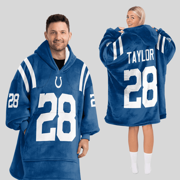 Adult 28 Indianapolis Football Unisex Blanket Hoodie