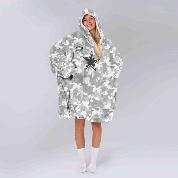 Adult Dallas Cowboys Unisex Camo Blanket Hoodie