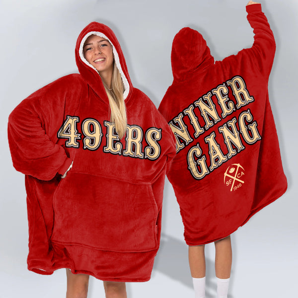 Adult San Francisco Football Unisex Blanket Hoodie