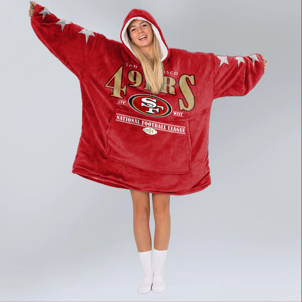Adult San Francisco Football Unisex Blanket Hoodie