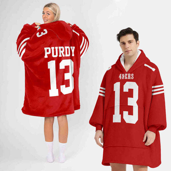 Adult B.P 13 San Francisco Football Unisex Blanket Hoodie