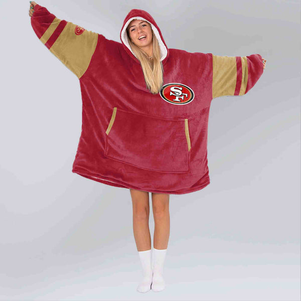 Adult San Francisco Football Unisex Blanket Hoodie