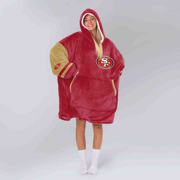 Adult San Francisco Football Unisex Blanket Hoodie