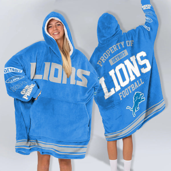 Adult Detroit Football Unisex Blanket Hoodie