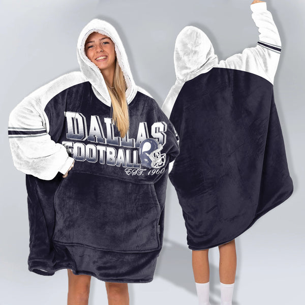 Adult Dallas Football Unisex Blanket Hoodie