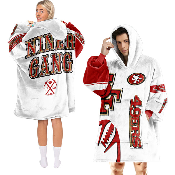 Adult San Francisco Football Unisex Blanket Hoodie