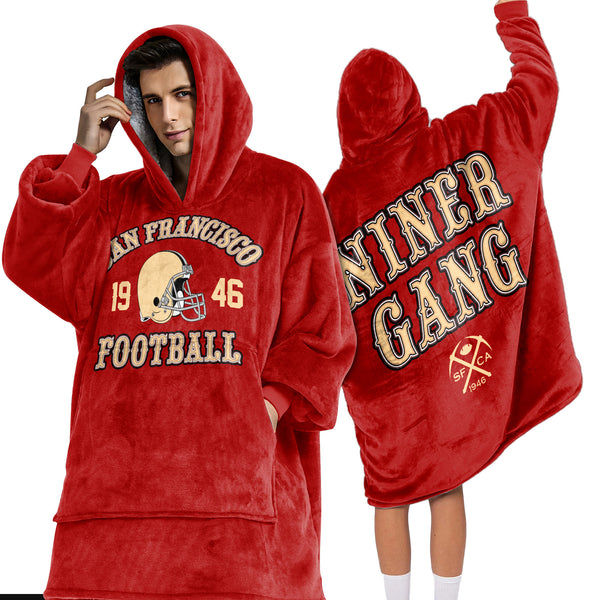 Adult San Francisco Football Unisex Blanket Hoodie