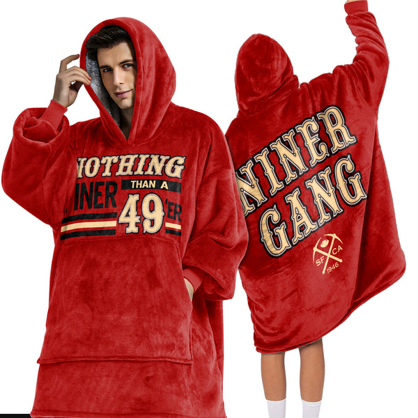 Adult San Francisco Football Unisex Blanket Hoodie