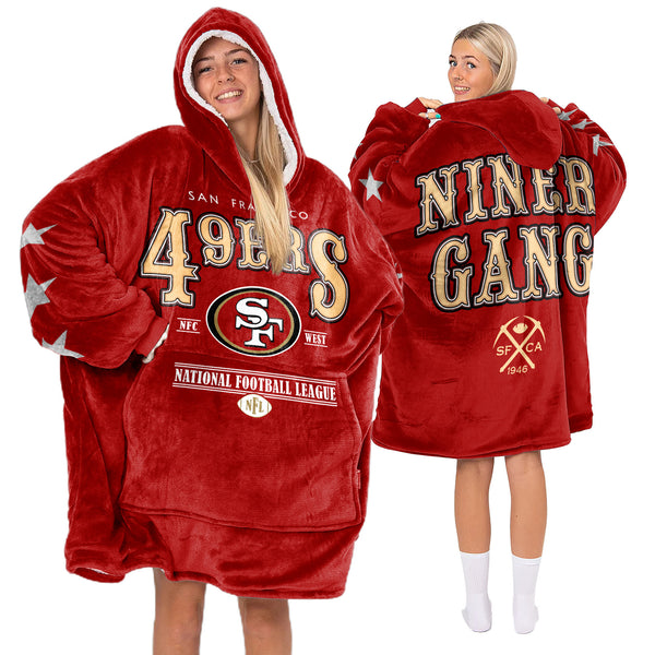 Adult San Francisco Football Unisex Blanket Hoodie