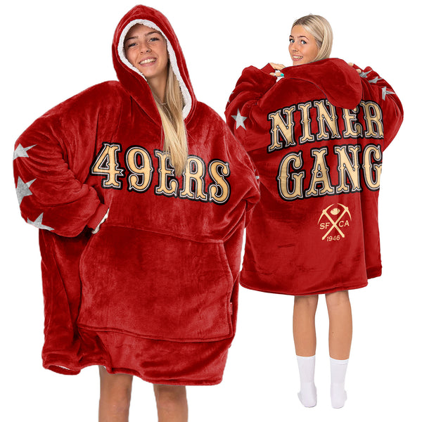 Adult San Francisco Football Unisex Blanket Hoodie