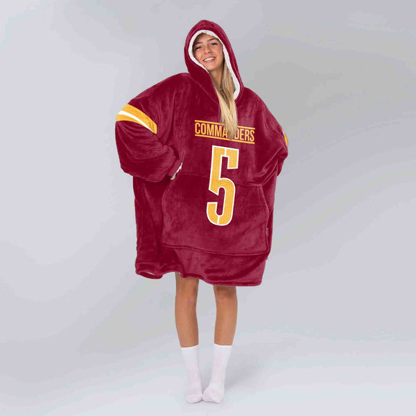 J.D 5 Washington Football Unisex Blanket Hoodie