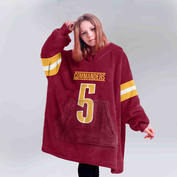 J.D 5 Washington Football Unisex Blanket Hoodie