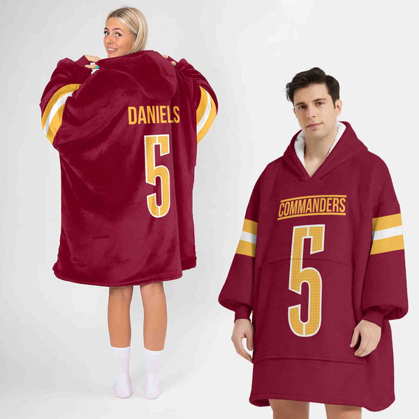 J.D 5 Washington Football Unisex Blanket Hoodie