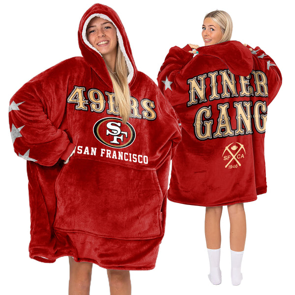 Adult San Francisco Football Unisex Blanket Hoodie