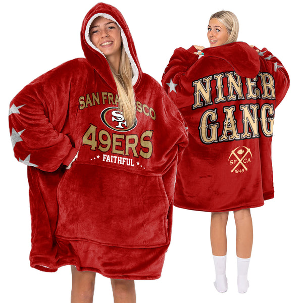 Adult San Francisco Football Unisex Blanket Hoodie