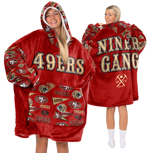 Adult San Francisco Football Unisex Blanket Hoodie