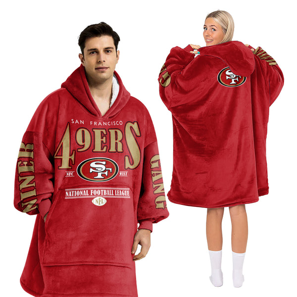 Adult San Francisco Football Unisex Blanket Hoodie