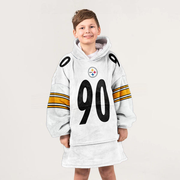 Kid T.J.W 90 Pittsburgh Football Unisex Blanket Hoodie