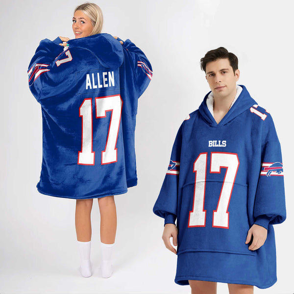Adult J.A 17 Bills Football Unisex Blanket Hoodie