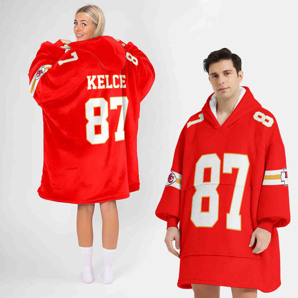 Adult T.K 87 Kansas City Football Unisex Blanket Hoodie