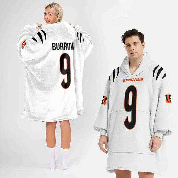 Adult J.B 9 Cincinnati Football Unisex Blanket Hoodie