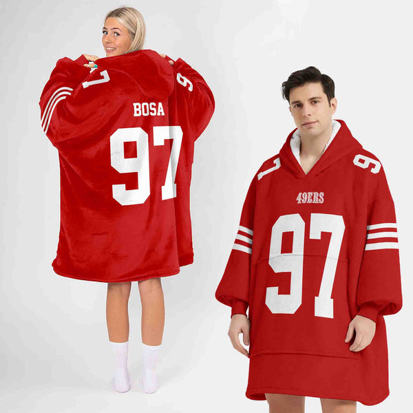 Adult N.B 97 San Francisco Football Unisex Blanket Hoodie