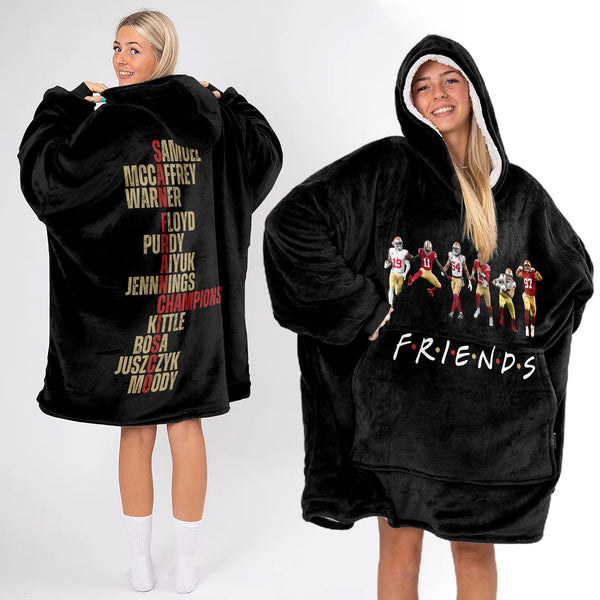 Adult Friends San Francisco Football Unisex Blanket Hoodie