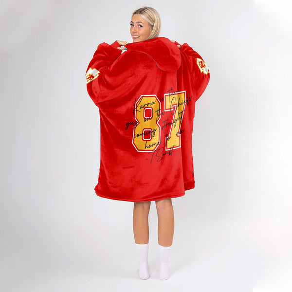 Adult Swiftie 87 Kansas City Football Unisex Blanket Hoodie