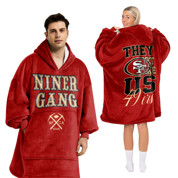 Adult They Not Like Us San Francisco Football Unisex Blanket Hoodie