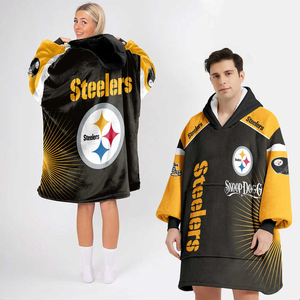 Adult S.D Pittsburgh Football Unisex Blanket Hoodie