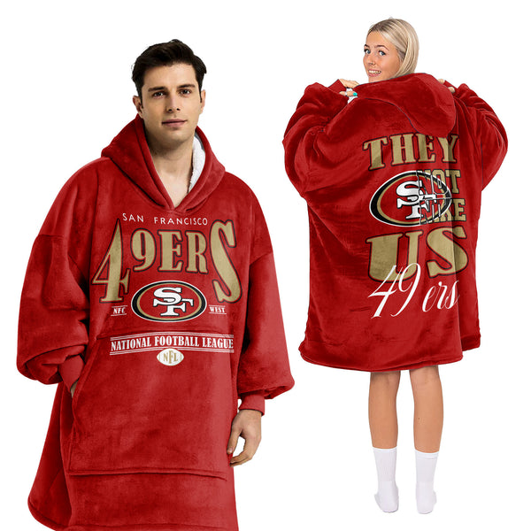Adult They Not Like Us San Francisco Football Unisex Blanket Hoodie