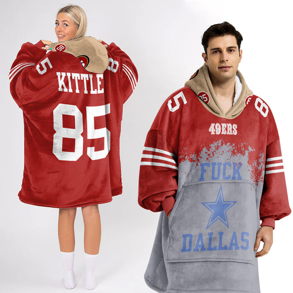 Adult F**k Dallas San Francisco Football Unisex Blanket Hoodie