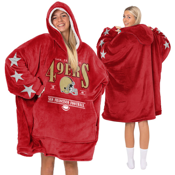 Adult Starry San Francisco Football Unisex Blanket Hoodie