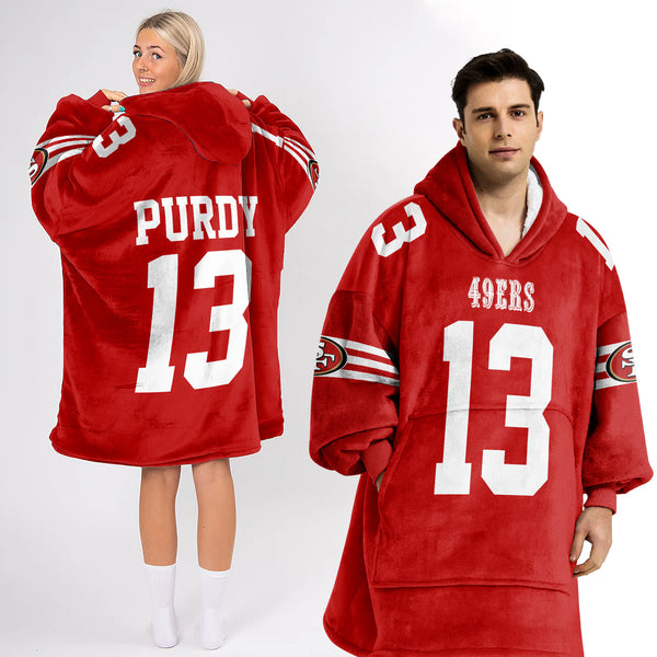 Adult B.P. 13 San Francisco Football Unisex Blanket Hoodie