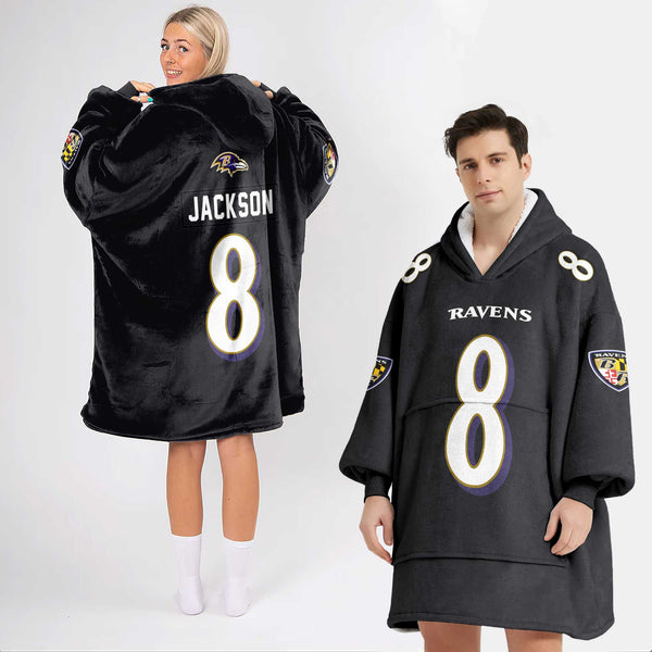 Adult 8 Baltimore Football Unisex Blanket Hoodie
