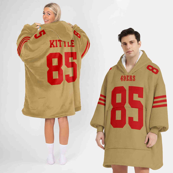 Adult 85 San Francisco Football Unisex Blanket Hoodie