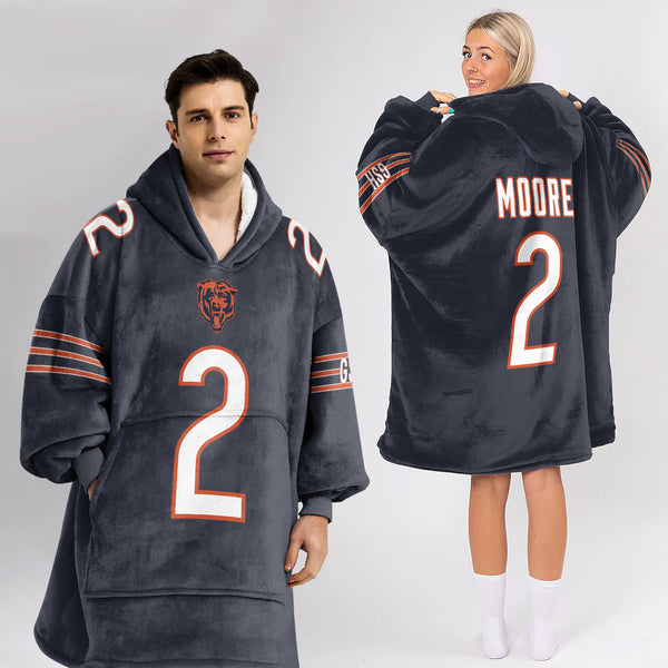 Adult 2 Chicago Football Unisex Blanket Hoodie