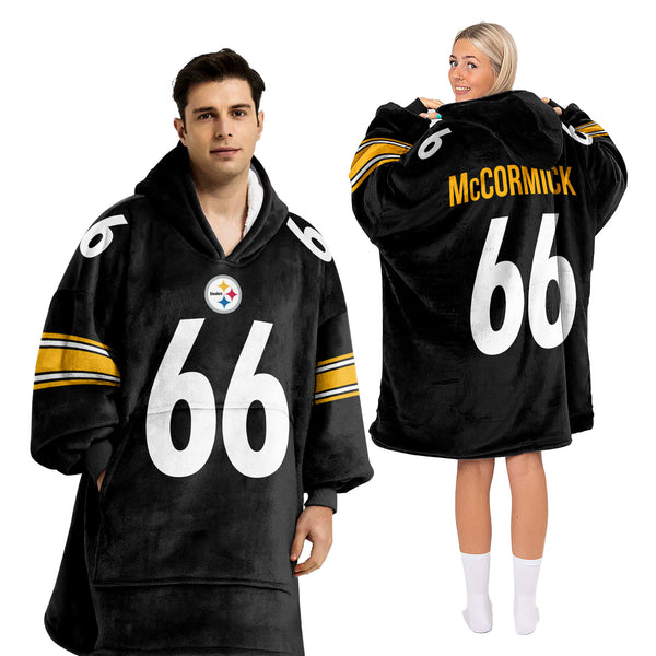 Adult 66 Pittsburgh Football Unisex Blanket Hoodie