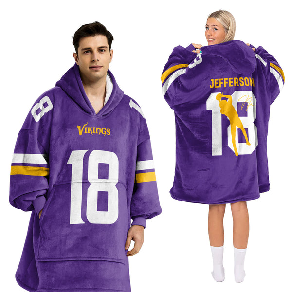 Adult 18 Minnesota Football Unisex Blanket Hoodie