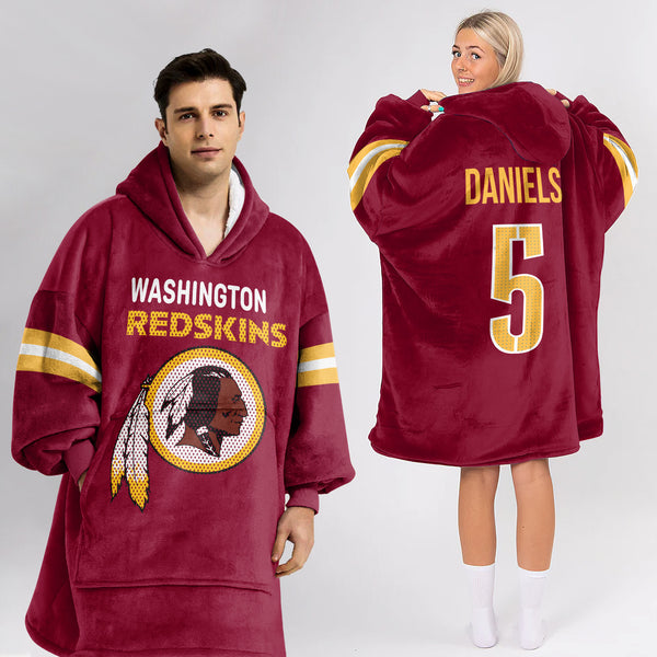 Adult 5 Washington Football Unisex Blanket Hoodie